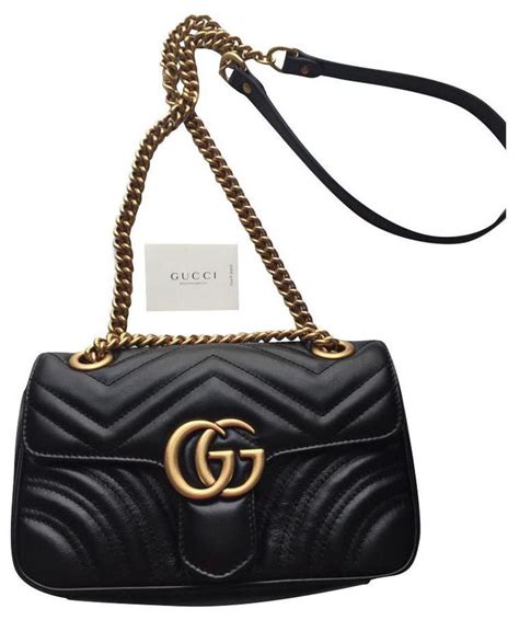 Minibolso de Hombro GG Marmont en terciopelo negro